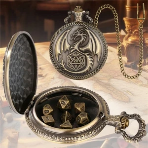 Mini Metal DND Dice Set D&D Dungeons and Dragons Dice of 7 RPG Dice Metal Unique - Picture 1 of 12