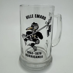 Vintage Ville Emard Montreal Hurricanes Hockey Club Glass Beer Mug Cup 1963-1978 - Picture 1 of 6
