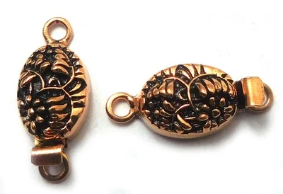 2 Pcs 25X11X6mm Bali Box Clasp 1 Strand Antique Copper - Image 1 of 3