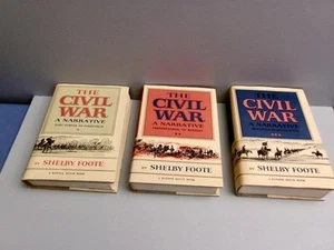 *THE CIVIL WAR* A NARRATIVE SHELBY FOOTE  3 VOLUME SET HC / DJ 1958-1963-1974 - Picture 1 of 15