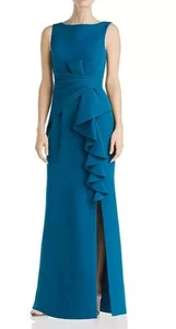 Vestido para mujer Eliza J verde azulado oscuro sin mangas columna formal noche acanalado 14 nuevo con etiquetas - Imagen 1 de 18