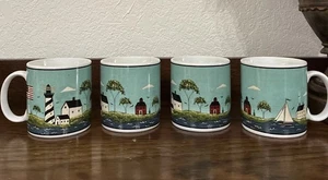 Sakura Coastal Breeze Warren Kimble Mugs Set Of 4 1998 Patriotic USA VTG - Picture 1 of 13
