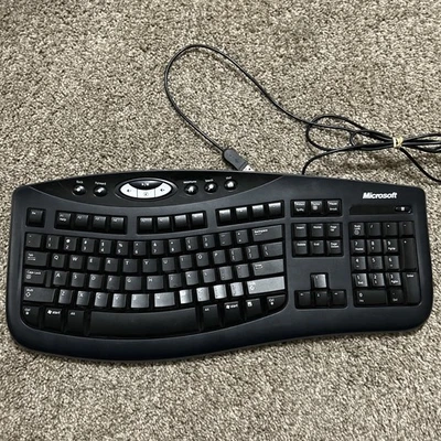 Microsoft Comfort Curve Ergonomic Keyboard 2000 v1.0 KU0459 Wired Tested Works - Image 1 of 4
