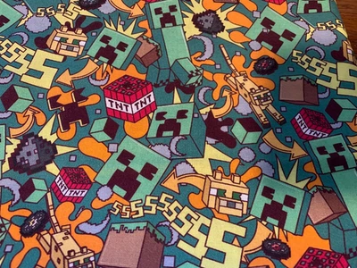 JO-ANN Minecraft Scrap 9"x 21”, Cotton Fabric Fat eighth, gaming computer play