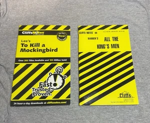 Cliffs Notes - Lot of 2 - To Kill a Mockingbird - All The Kings Men - Picture 1 of 2