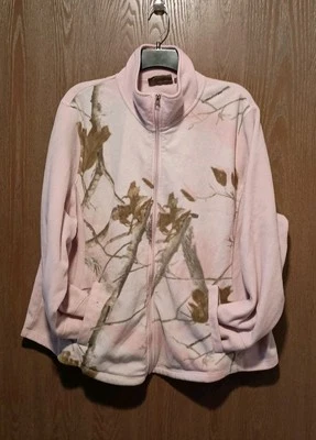 Chaqueta polar Northcrest para mujer 2X rosa camuflaje cremallera completa cuello abierto Foto 1 de 4