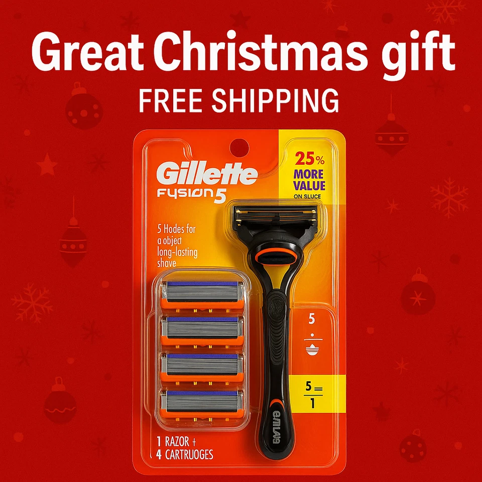 NUEVO paquete de afeitado Gillette Fusion 5 1 mango de afeitar 5 cartuchos - NEGRO Foto 1 de 1