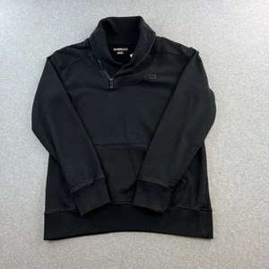 Ecko Unltd Pullover Sweater Mens Medium Black Shawl Collar Half Zip Pocket Logo - Picture 1 of 10