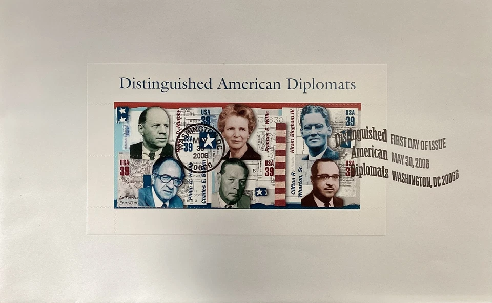 US 4076 Distinguished American Diplomats Souvenir Sheet First Day Of Issue 2006 - Image 1 of 1