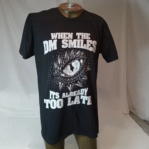 When The DM Smiles Funny Dungeon Eye RPG Dice Dragon Gift Unisex T-shirt Sz L - Picture 1 of 16