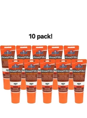 ELMER'S PRODUCTS, INC. Carpenter'S Wood Filler, 3.25-Ounce Tubes. White 10 Pack! Free Ship!