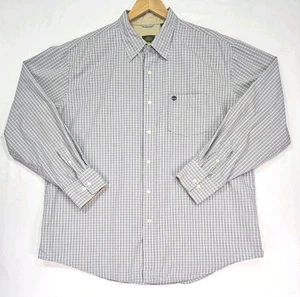TIMBERLAND Button Down Slim Fit Blue/Grey Check Casual Shirt Men's Size XL - Picture 1 of 6