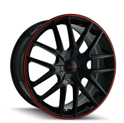 Juego de 4 ruedas de anillo 16x7 Touren TR60 negro/rojo 5x112/5x120 (42 mm) Foto 1 de 4