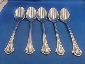 Lot of 5 Wallace RESPLENDENCE Stainless Oval Soup Spoons 7" - Picture 1 of 7