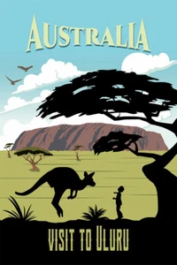 Australia Visit to Uluru Travel Original Vintage Wall Art Decor - POSTER 20x30 - Picture 1 of 4