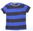 Gap Boys Blue Striped Cotton Basic T-Shirt Size 12 Years Round Neck