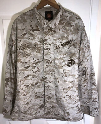 Ea Industries Digital Camo Blouse Desert Marpat US Marines Button Shirt Sz S Reg - Image 1 of 4