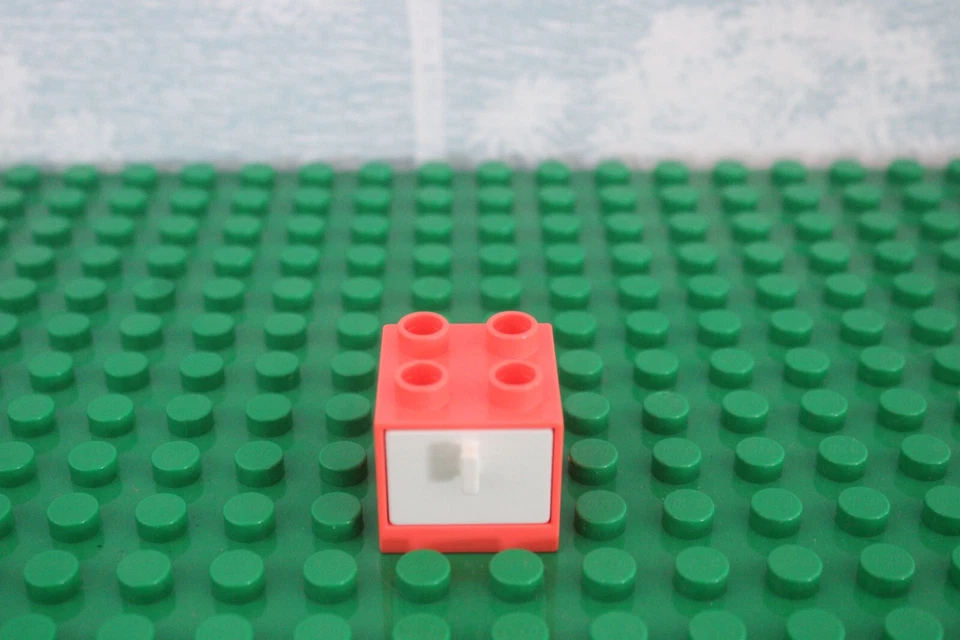 Duplo дом мебель ящик шкаф для хранения коралл персиковый белый 2 x 2 - Изображение 1 из 1