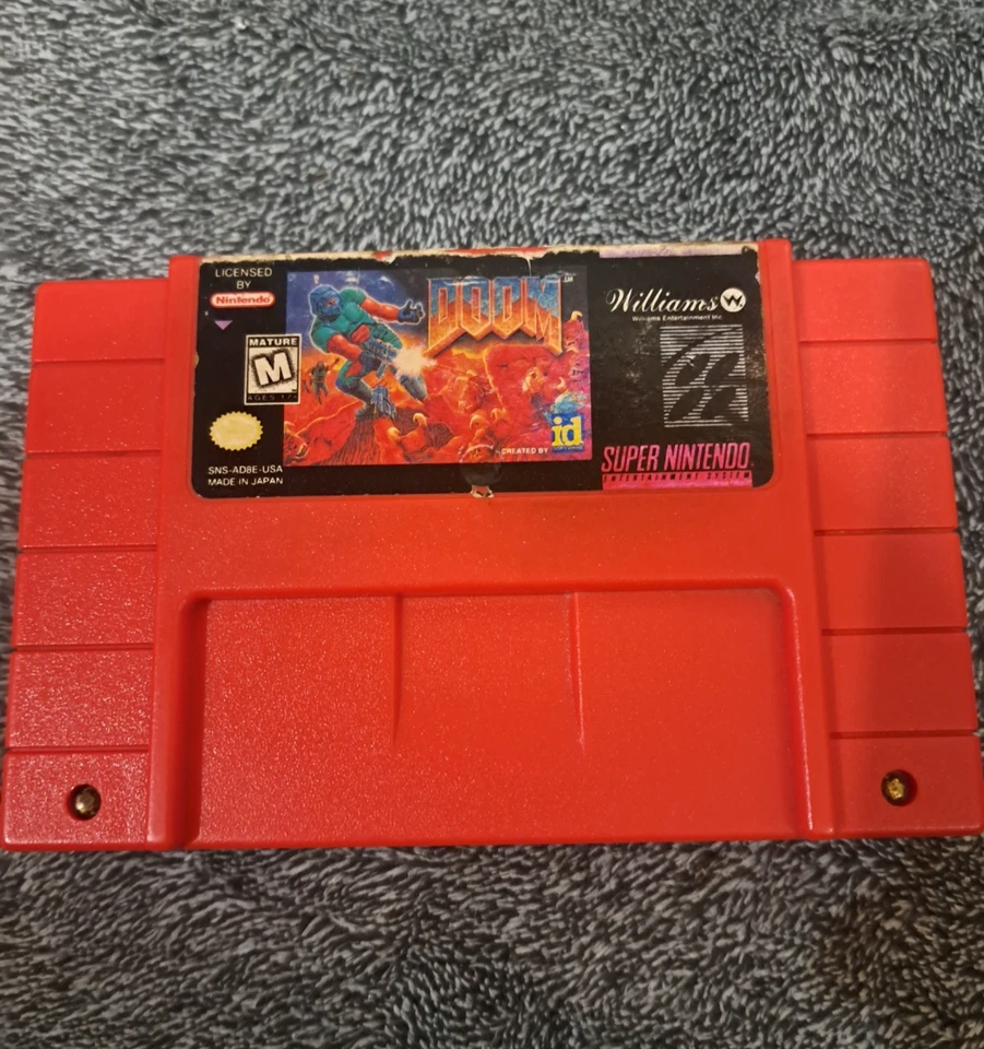 DOOM SNES Super Nintendo Video Game Red Cartridge UNTESTED!!! - Image 1 of 4