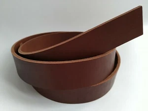 Leather Strip Strap Band. Leather Belt Blank Strips. 8-9 oz 51" Dark Cognac - Picture 1 of 5
