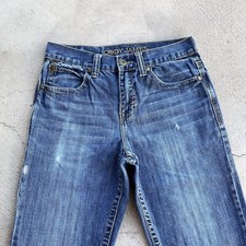Cody James Jeans Mens 29x34 Blue Boot Cut Dark Wash Distressed Western Rancher