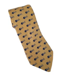 BEAUFORT Tie Rack cravatta tie 100%seta silk giallo aereo necktie A145 - Foto 1 di 7