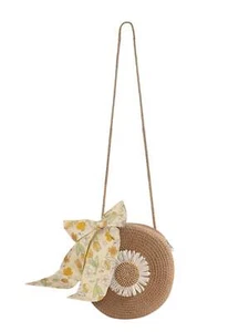 DAISY MINI STRAW CROSSBODY HANDBAG WITH REMOVEABLE BOW - Picture 1 of 8