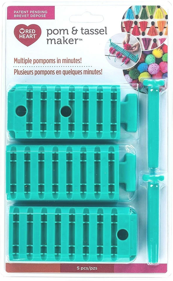 Red Heart Pom and Tassel Maker Loom 84064 Teal Coats Pompom Pon Kids Crafts