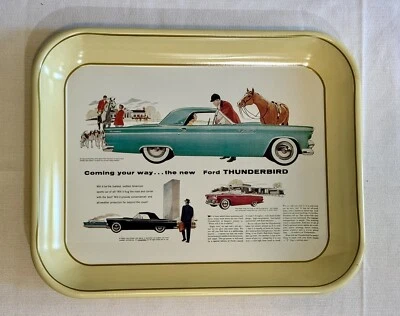 Rare MINT 1976 Reproduction Of 1950’s Ford Thunderbird Metal Advertising Tray - Image 1 of 4