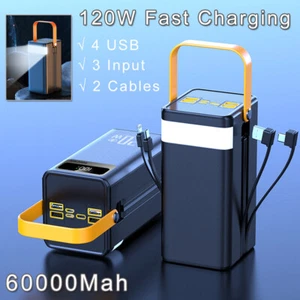 60000mAh Power Bank 120W Fast Charger Large Capacity Portable External Battery - Picture 1 of 15