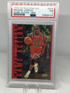 1998 UD MJ Living Legend Gioco Azione Rosso #G14 Michael Jordan PSA 7 (7 gradi) - Foto 1 di 2