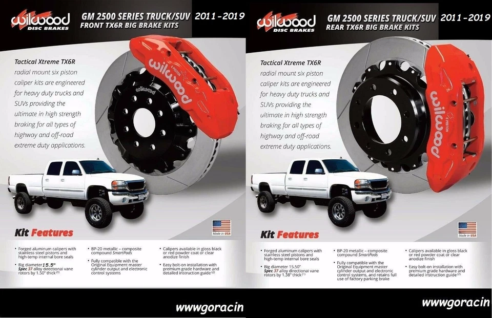 Wilwood Big Brake Kit 2011 - 2019 雪佛兰索罗德 2500 3500 HD,15.5 转子,6 活塞 — 第 1/4 张图片