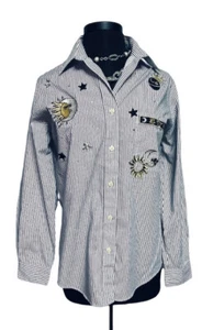 Las Olas Button Down Shirt Embroidery Size Small - Picture 1 of 12