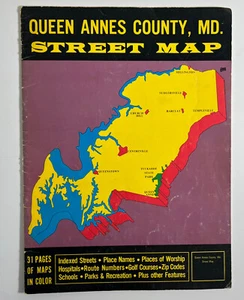 Libro Atlas Mapa de Calle del Condado de Queen Anne's Co Maryland ADC 1984 De Colección - Imagen 1 de 6