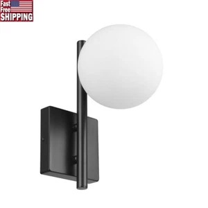 Modern Glam Dimmable Wall Sconce Opal Glass Shade Stylish Lighting Fixture New - Picture 1 of 7