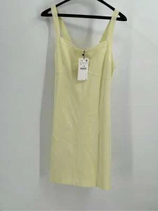 Zara Dress Tank Mini Women's Size Large Yellow New Bodycon - Picture 1 of 11