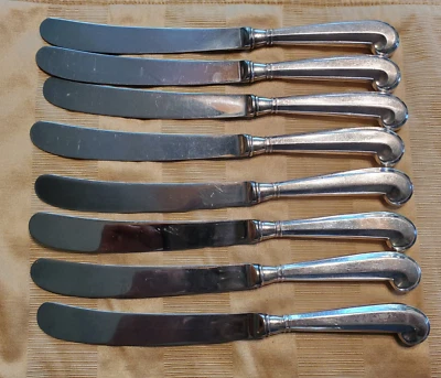 8= CUCHILLOS DE CENA Stieff Sterling Queen Ann Williamsburg Restauración 9 1/4" Foto 1 de 4