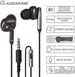 Alphasonik Premium In Ear Noise Isolating Headset Earphones Earbuds Headphones - Picture 1 of 3