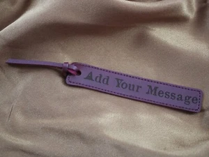 Personalised Purple 'Add Your Message' Leatherette Engraved Bookmark with Matchi - Picture 1 of 4
