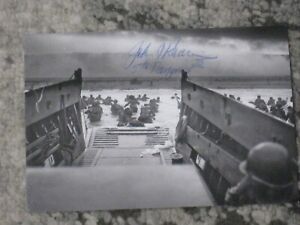 JOHN C RAAEN Signed 4x6 Photo D DAY WW2 AUTOGRAPH