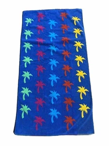 Toalla de playa Maiden Sunshine palmera Jacquard azul rojo amarillo verde piscina océano - Imagen 1 de 9
