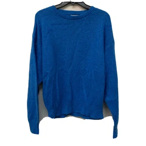 Vintage Benetton Pullover mittelblau Pulli Wollmischung Sweatshirt Pulli - Bild 1 von 3