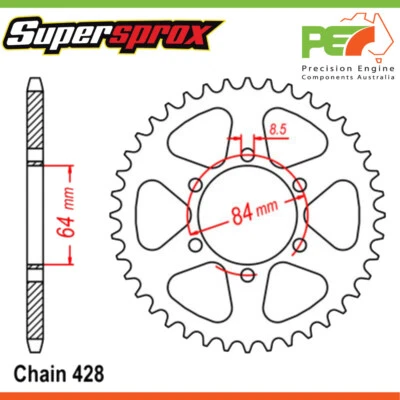 Brand New * Supersprox * Rear Sprocket To Suit SUZUKI RM100 100cc - Imagem 1 de 4
