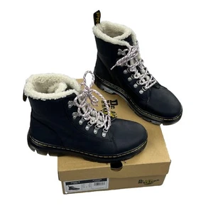 Doc Martens Combs Boots Women’s 10 (Black Wyoming) Fur Trim Air Wair 27120001 - Picture 1 of 12
