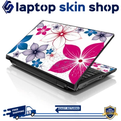 Laptop Skin Sticker Notebook Decal Cover Colorful Flowers for Dell Apple 17 - 19 - Image 1 of 4