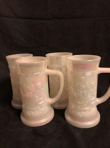 4 Federal Mother Of Pearl Beer Mug Set White - Picture 1 of 4