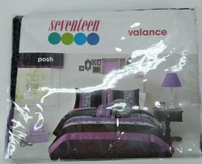 Nueva cenefa ventana Seventeen Posh 15 x 72 estampado leopardo púrpura Foto 1 de 4