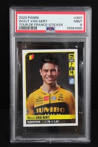 2020 Wout Van Aert Rookie RC Sticker Panini Tour De France #307 / PSA 9
