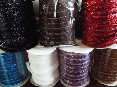2 m-Velvet,Glitter,Sparkly Ribbon-Wedding,Sewing,Crafts,Decorations- width-10mm - Image 1 of 2