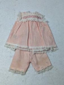 Vintage 1962 Ideal Toys Tammy Sleepytime #9092-8 Pink White Pajama Top + Shorts - Picture 1 of 4